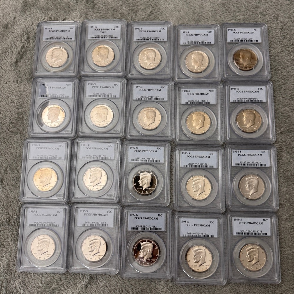 Certified Kennedy Half Dollar Coin Set – Assorted Years, PR/PRDCAM Graded
